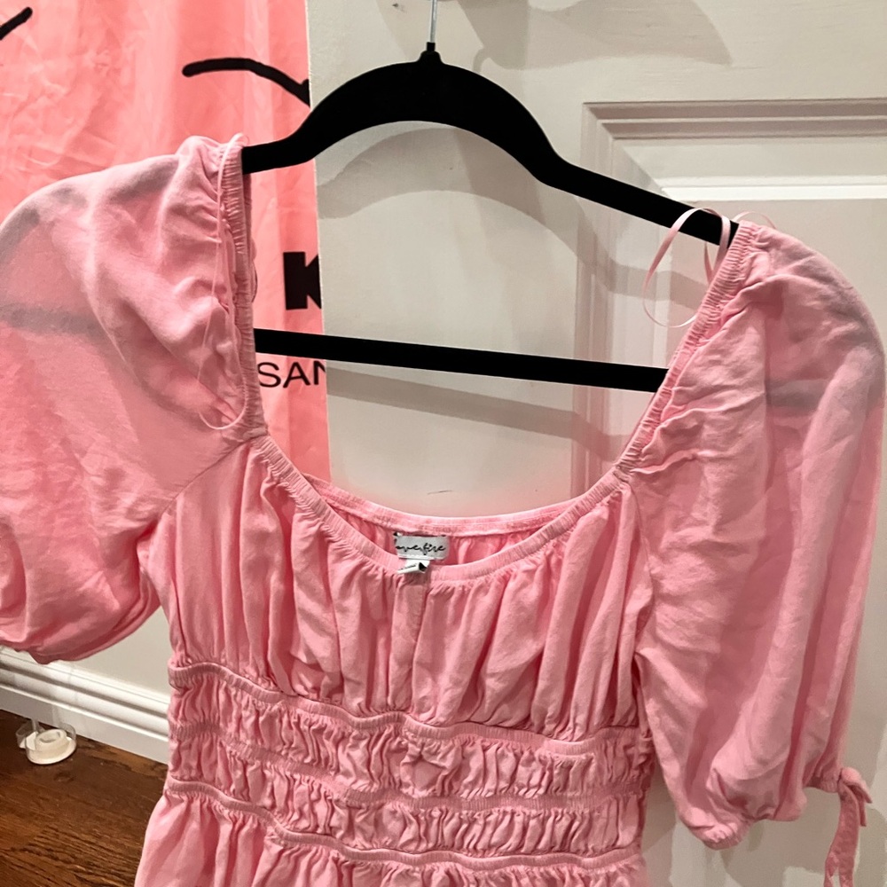 love, Fire Pink Puff Sleeve Blouse